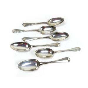 Six Sterling Silver Spoons A Quality Set Of Six George III Flatware