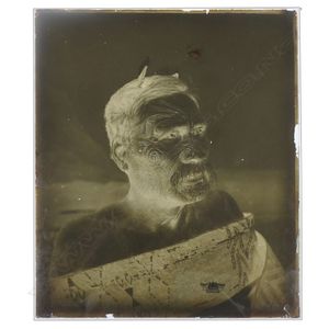 Maori Chief Portrait With Moko Hand Incised Photographs Printed