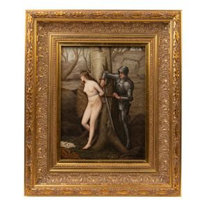 Kpm Porcelain Plaque The Knight Errant After Millais Zother Th