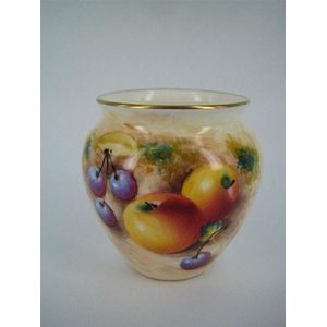 Hand Painted Royal Worcester Fruit Vase Signed Cm Royal