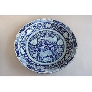 Phoenix Lotus Blue White Porcelain Charger Cm Ceramics Chinese