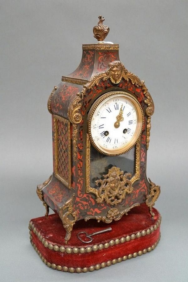 Antique French Louis XV style boulle clock on a red velvet… - Clocks - Mantle - Horology (Clocks ...