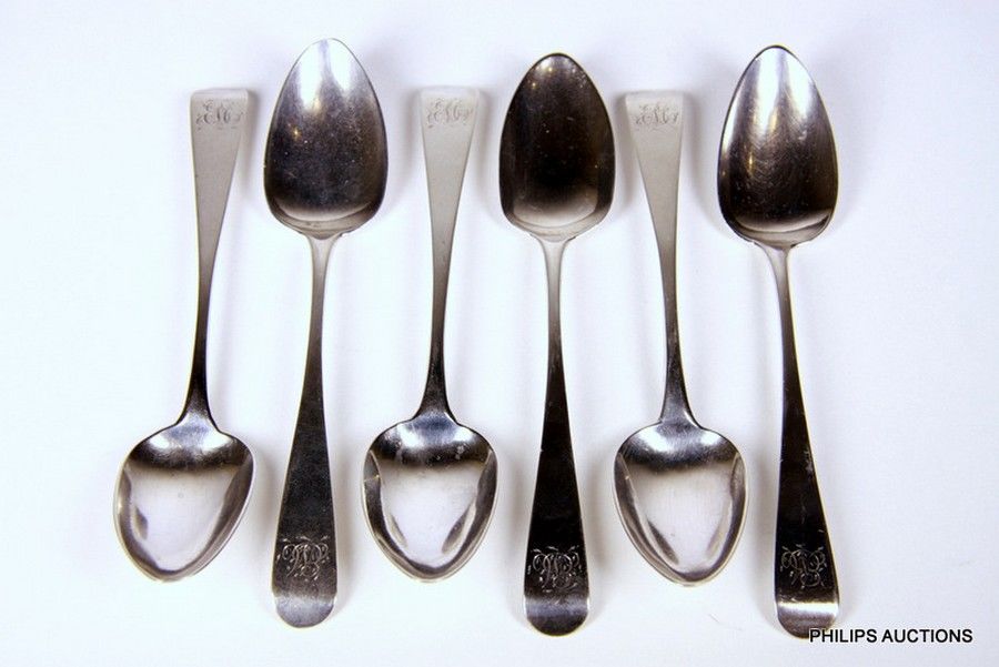 Georgian Sterling Silver Teaspoons with Monograms, London 1816 ...