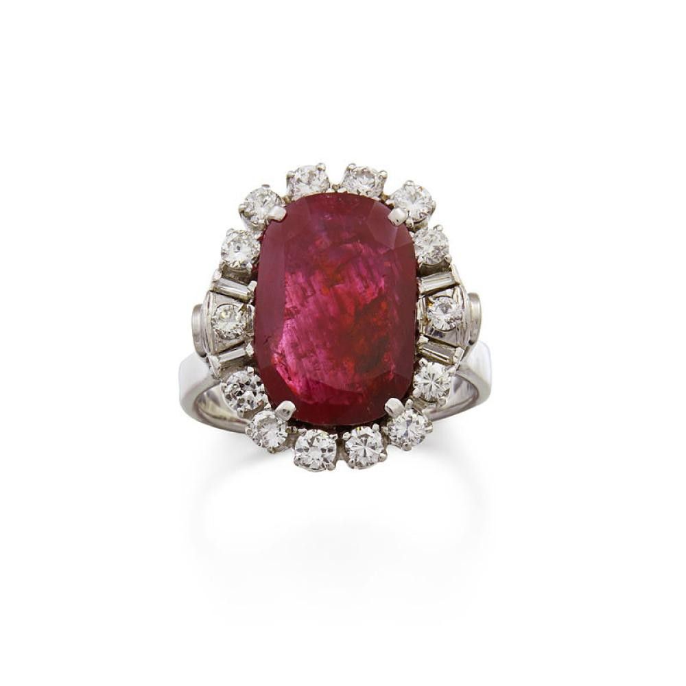 Ruby and Diamond Cluster Ring - Rings - Jewellery