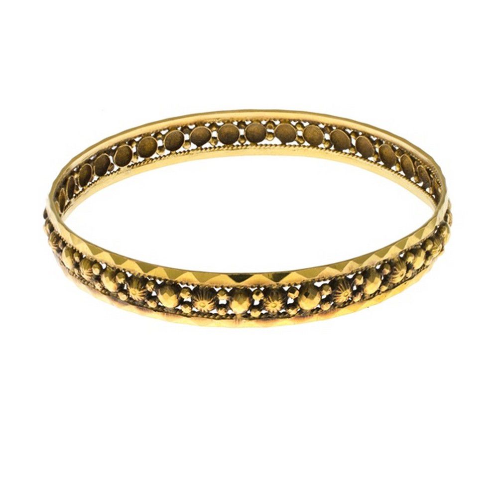 18ct Yellow Gold Fancy Bangle - Acid Tested - Bracelets/Bangles - Jewellery