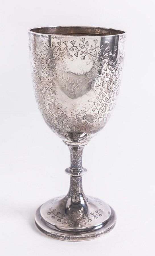 Floral Engraved Victorian Sterling Silver Goblet - Mugs, Cups & Goblets ...