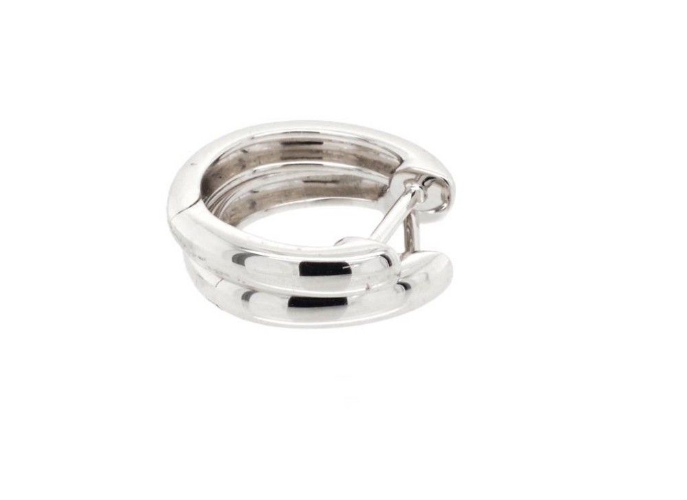 9ct Yellow Gold & White Gold Round Huggie Earrings 14mm main image 0