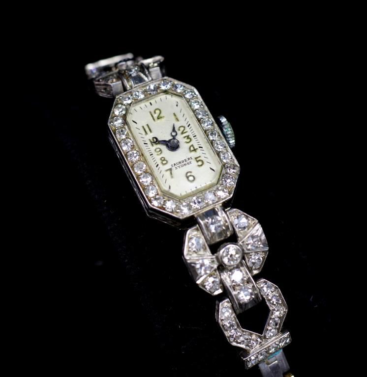 Art Deco Diamond & Platinum Watch by Saunders Sydney - Watches - Wrist ...