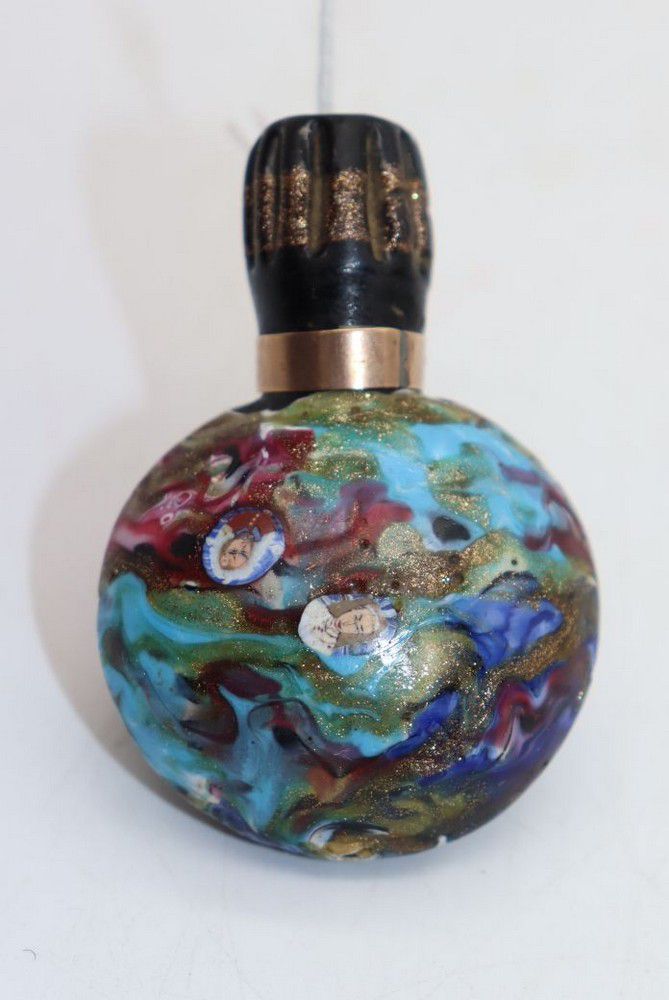 Millefiori Murano Glass Scent Bottle With Gold Flecks Scent Bottles Costume And Dressing