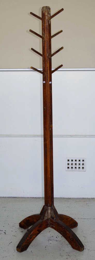 Rustic Pedestal Coat Rack - 178cm Tall - Hall, Umbrella & Stick Stands ...