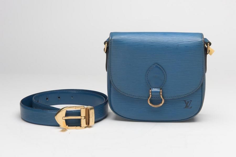 Louis Vuitton mini Saint Cloud handbag in blue epi leather ref