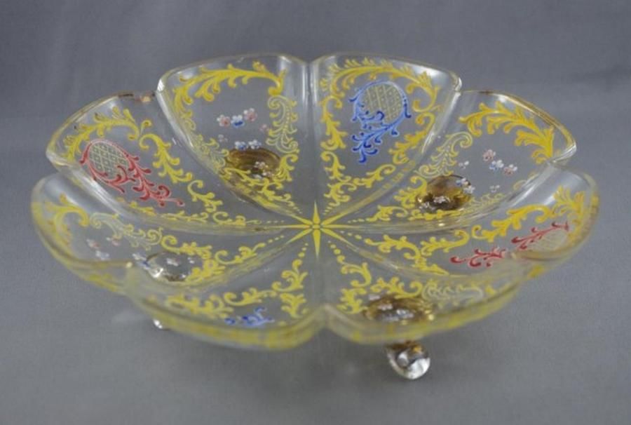 Hand Painted Venetian Glass Bowl 18 5 Cm Wide Venetian Murano Glass