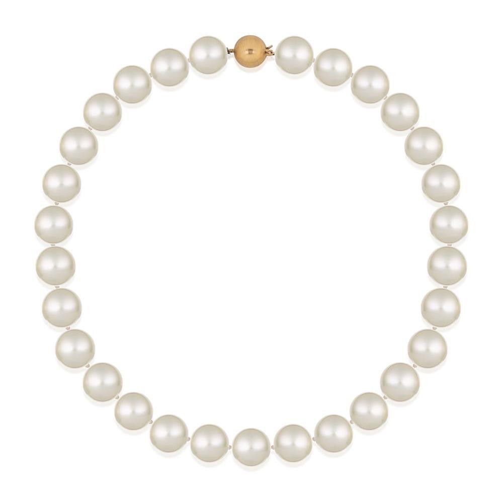 South Sea Pearl Graduated Necklace with Gold Clasp - Necklace/Chain ...