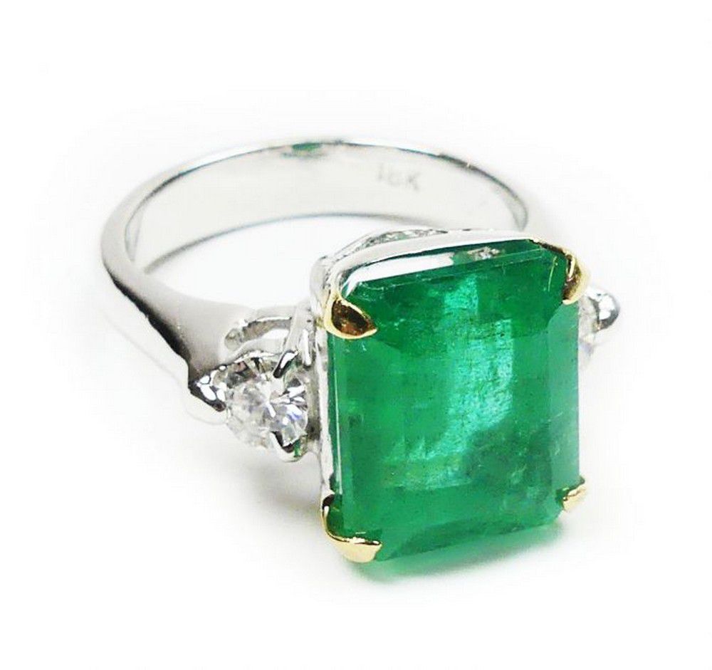 Vivid Green Emerald Diamond Ring - Rings - Jewellery