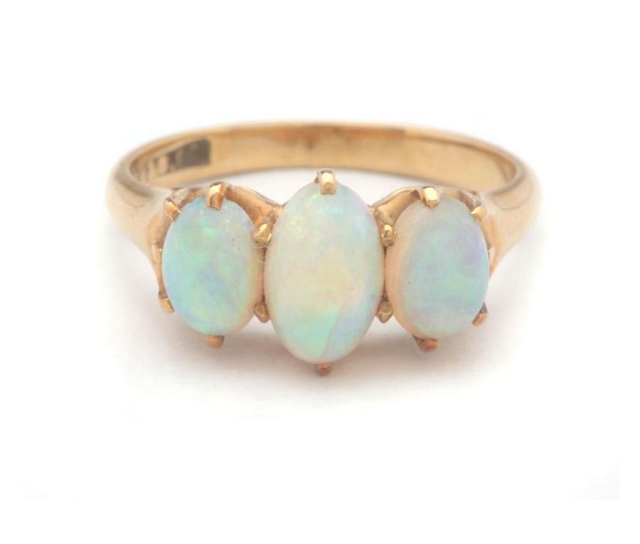 18ct Gold Opal Trio Ring - Rings - Jewellery