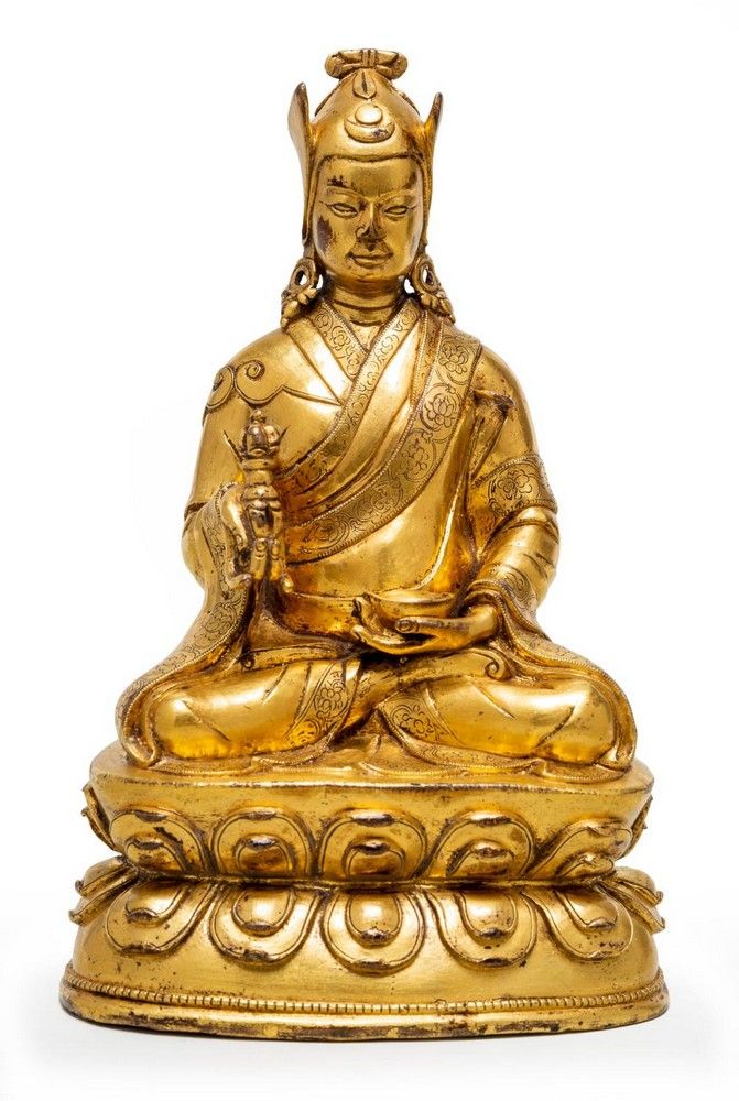 Gilt Bronze Seated Padmasambhava: 15th/16th Century Tibetan Masterpiece ...