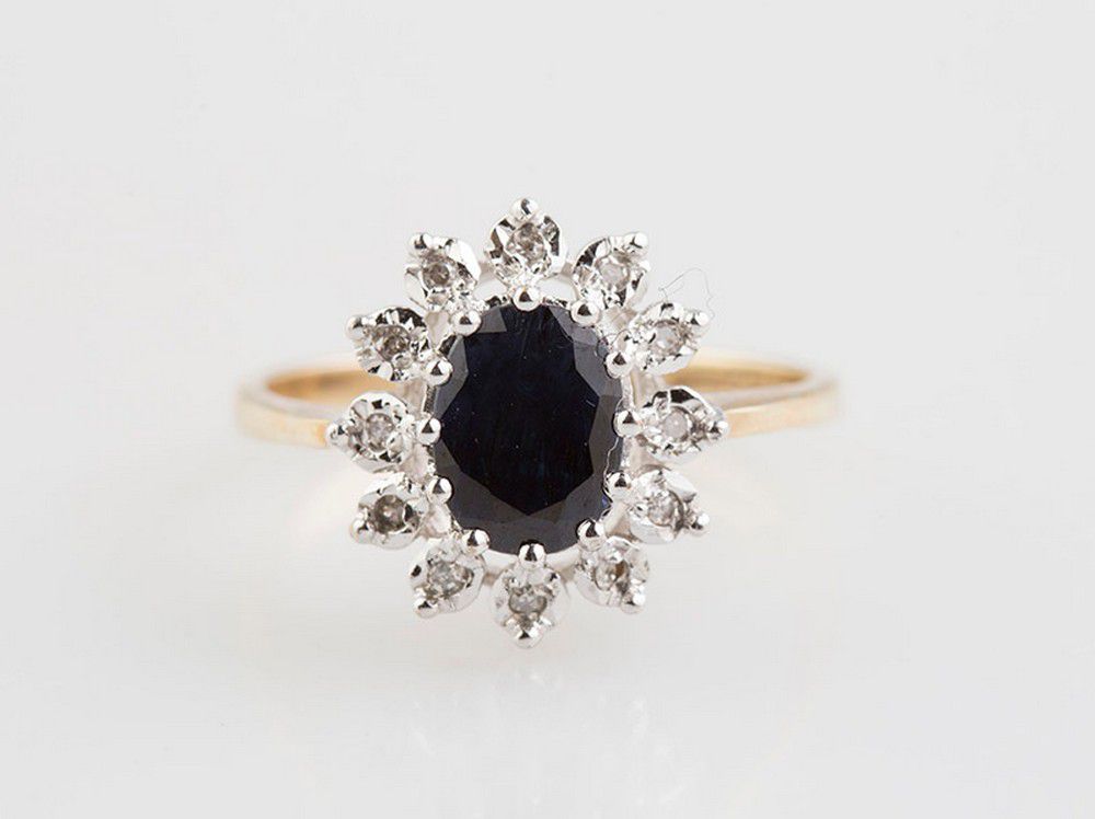 Sapphire and Diamond Floret Cluster Ring - Rings - Jewellery