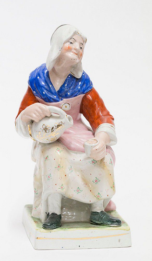 Staffordshire Seated Pair: Old Woman and Cobbler Companion ...
