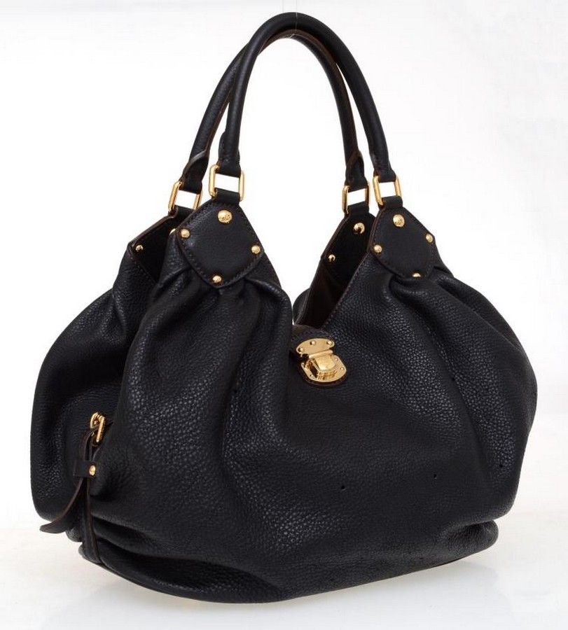 PRELOVED Louis Vuitton XL Hobo Black Mahina Leather Shoulder Bag