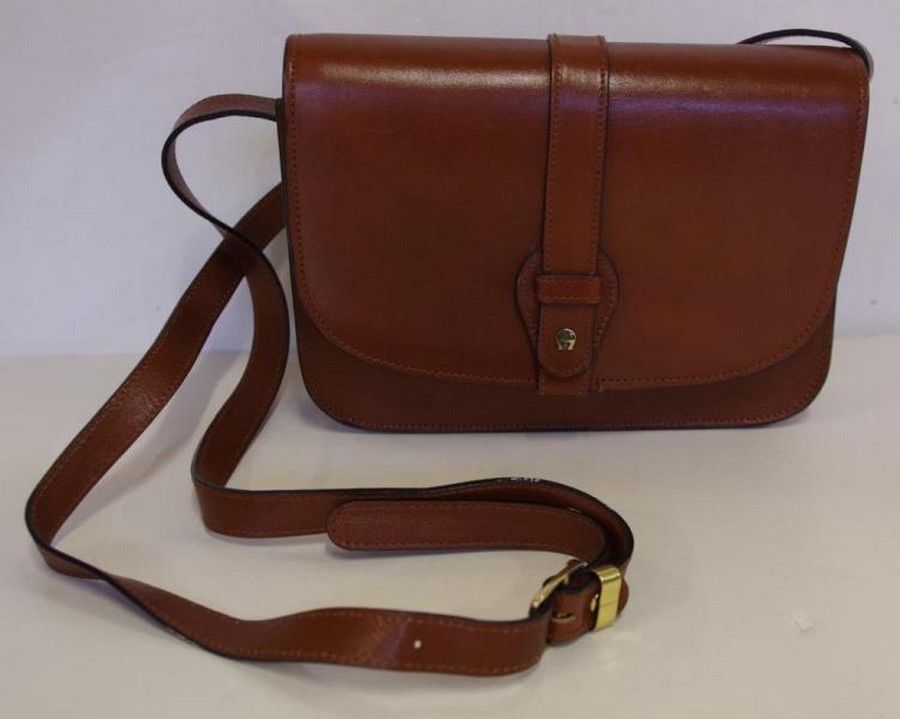 Brown Leather Crossbody Handbag by Etienne Aigner - Handbags & Purses ...
