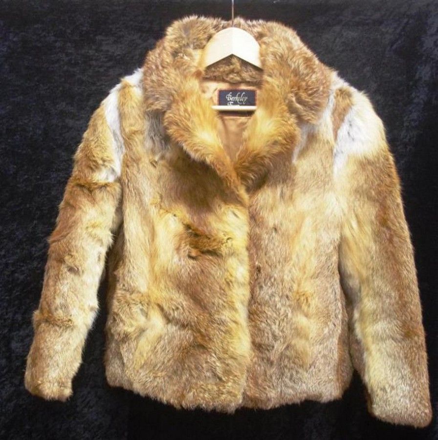 Brown Rabbit Fur Cropped Jacket with Toggle Fittings - Furs - Costume ...