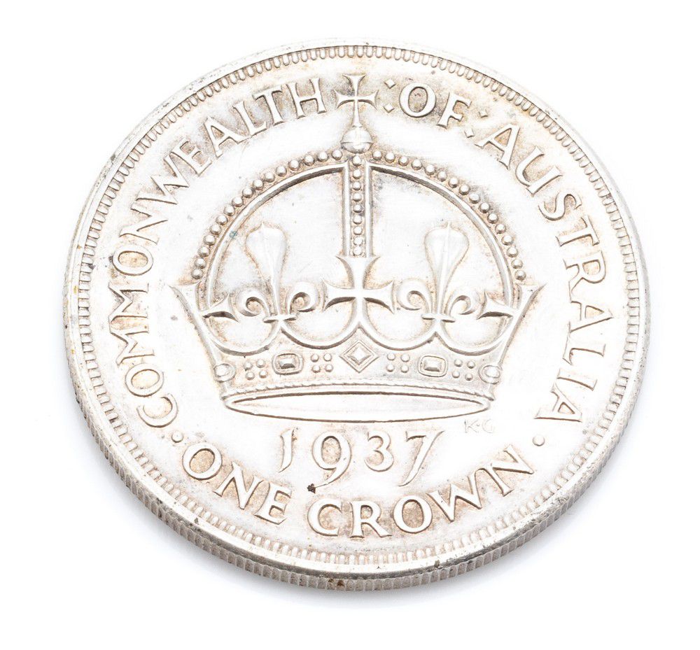 1937 Australian One Crown Coin, 28.26g Coins Numismatics, Stamps & Scrip