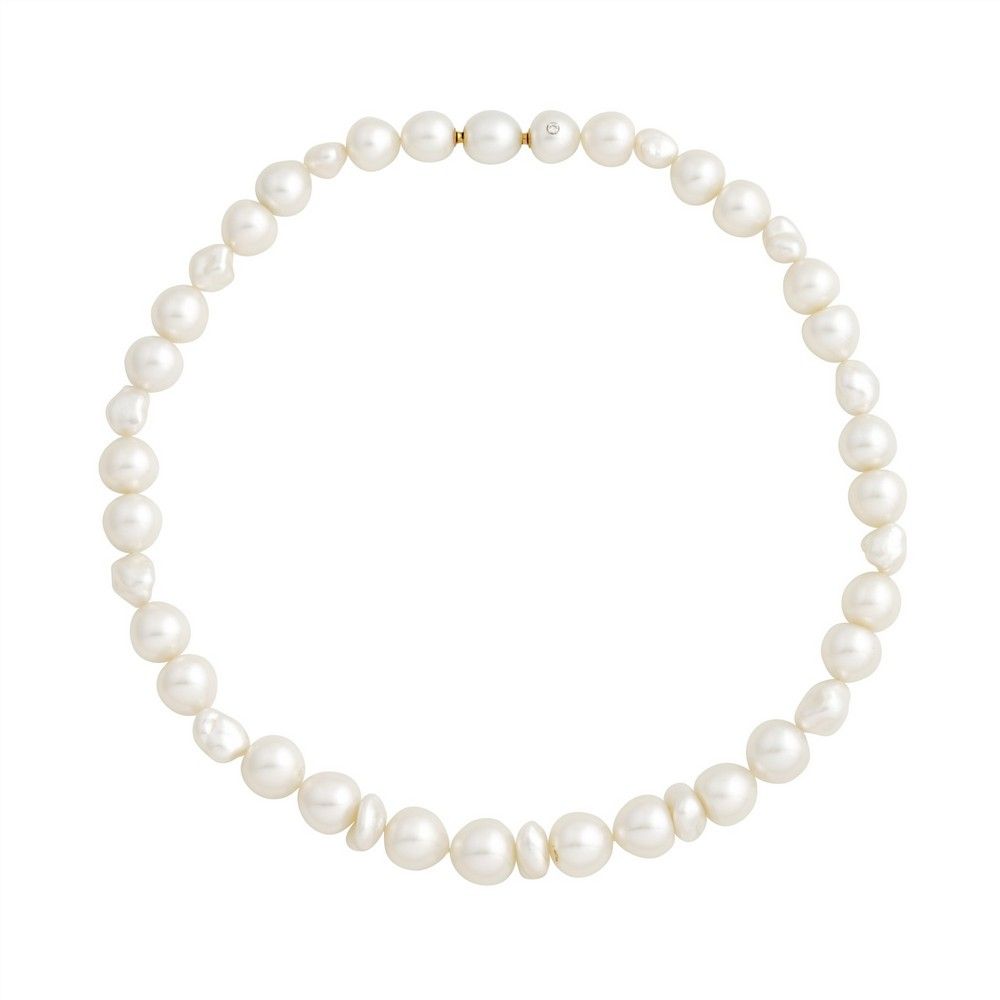Paspaley 18ct Gold South Sea Pearl Necklace with Diamond Clasp ...