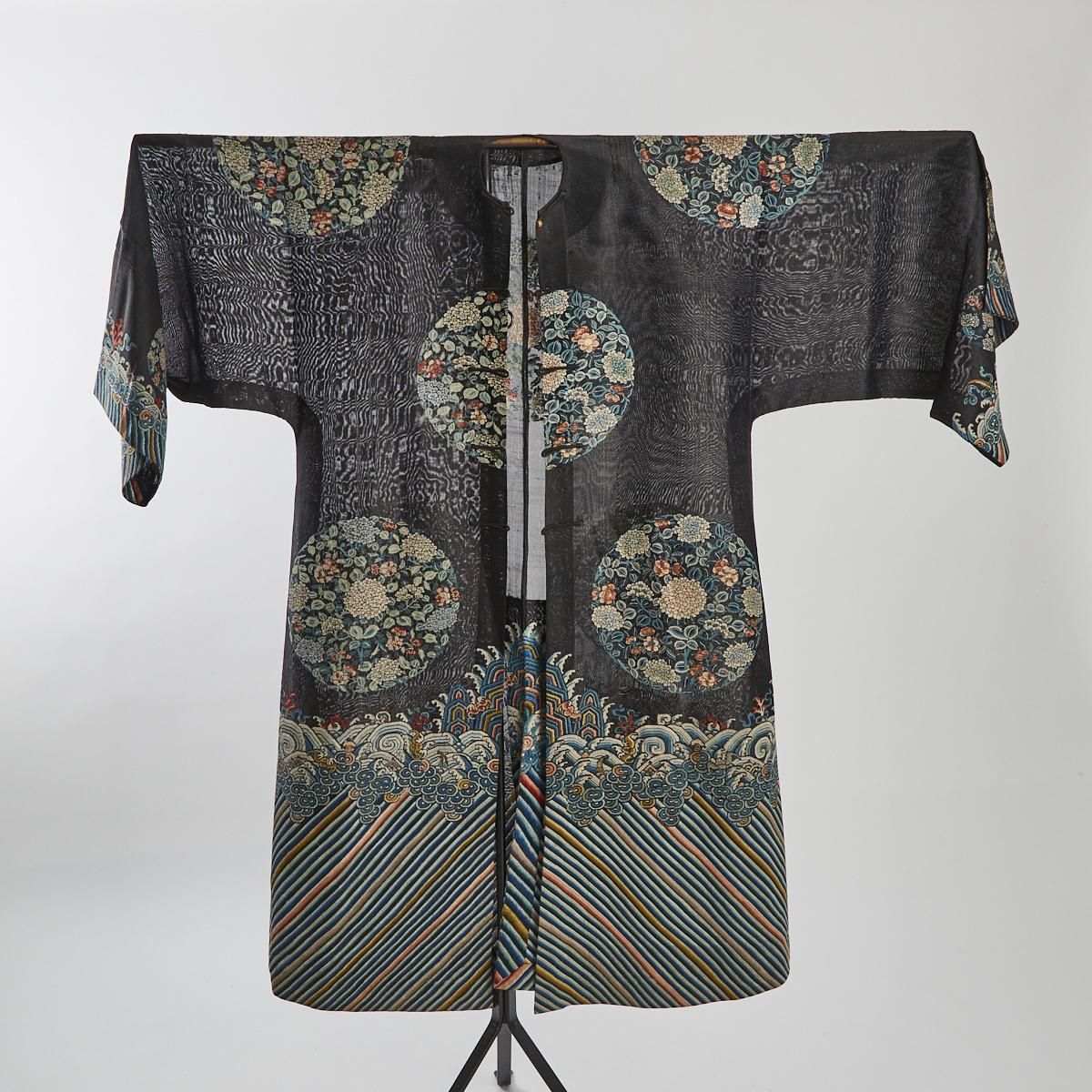 A women's surcoat, China, late 19th century. Made from charcoal ...