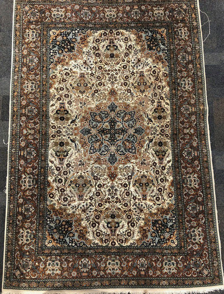 Floral Persian Carpet on Ivory Ground Rugs & Carpets Textiles & Fabrics