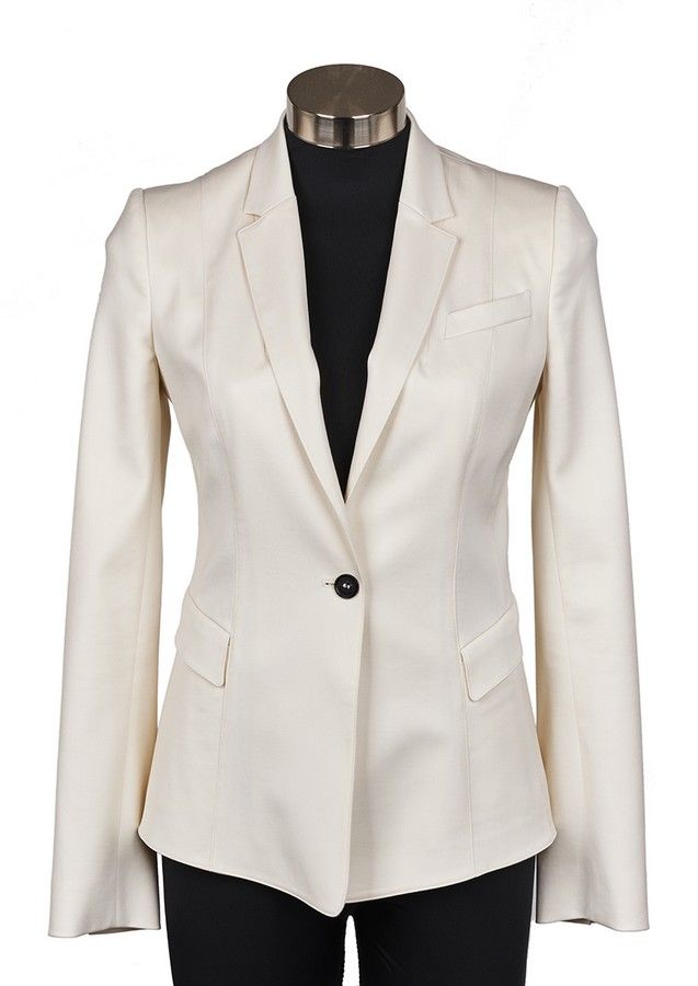 Cream Wool Tuxedo Jacket by Burberry Prorsum - Clothing - Women's ...