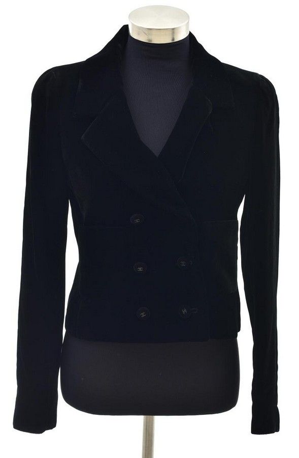 Chanel Black Cropped Jacket, Size 38 - Clothing - Women's - Costume ...