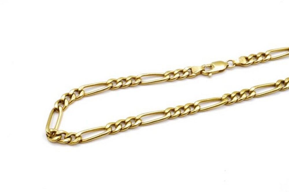 Old English Jewellers Collana In Argento Con Placcato Oro 9kt - Catena Figaro Curb Da 16 A 30 Pollici, Larga 2.5mm, In Confezione Regalo