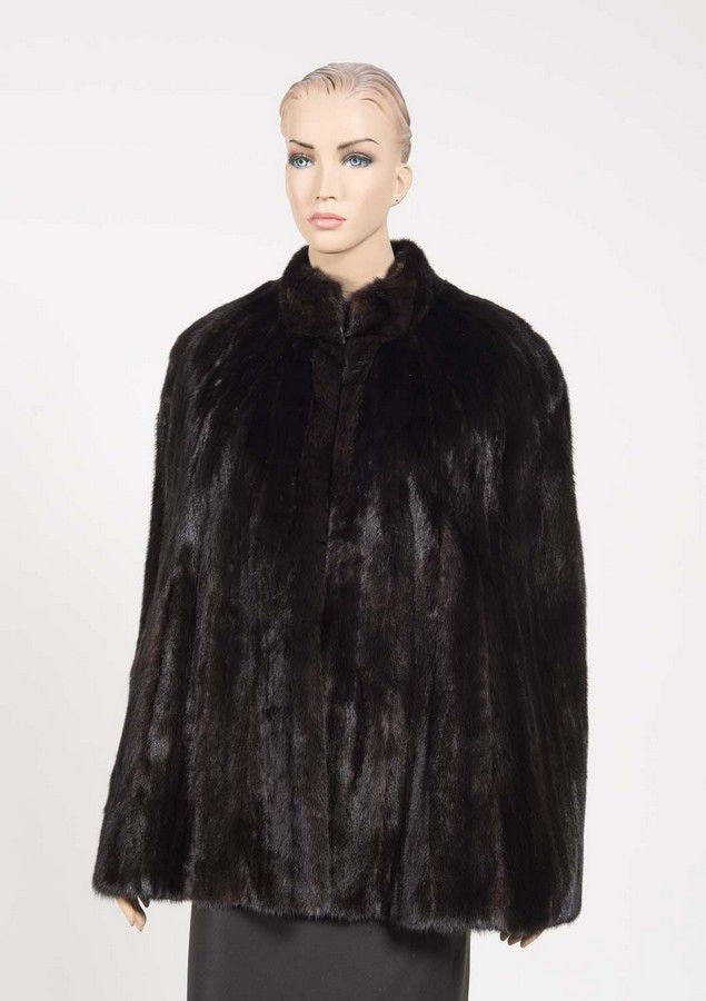 Levy Furs Mandarin Collar Black Fur Cape - Furs - Costume & Dressing ...