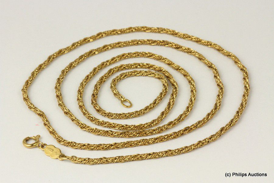 18ct Yellow Gold Twisted Chain - 79cm Length - Necklace/Chain - Jewellery