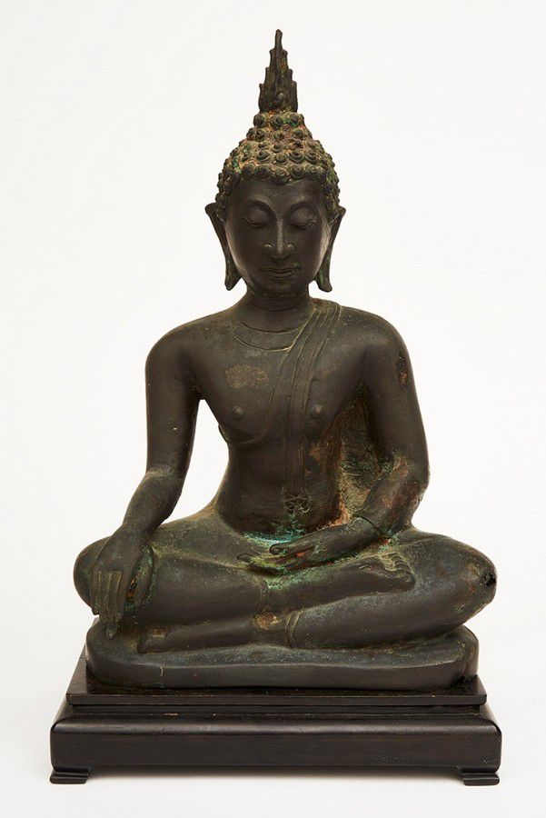 Seated Buddha Bronze Figure from Sukhotai, 15th-16th Century - Bronze ...