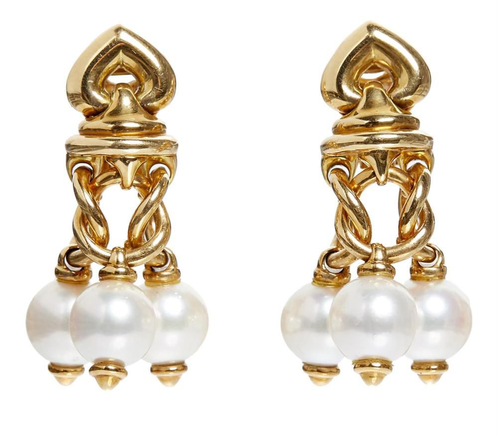 Bulgari Pearl Heart Earrings - Earrings - Jewellery