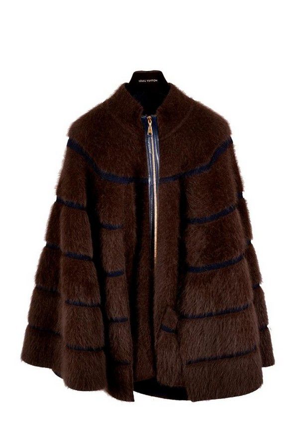 Louis Vuitton, Cashmere cape, soft brown hair with navy… - Clothing - Women&#39;s - Costume ...