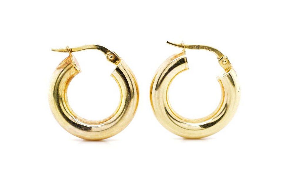 585 Italy 14ct Gold Hoop Earrings - 2.2g - Earrings - Jewellery