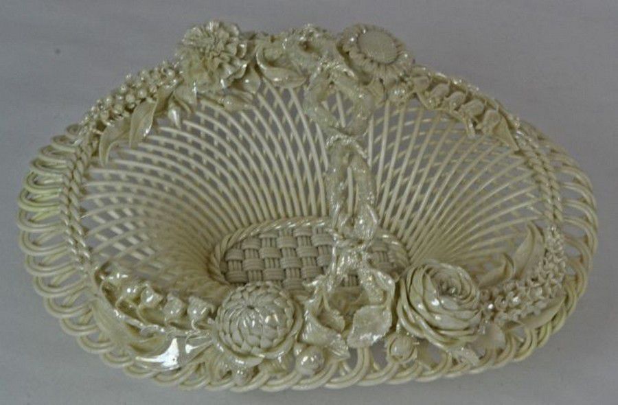 Download An Irish Belleek porcelain Henshell twig basket c.1900… - Belleek - Ceramics