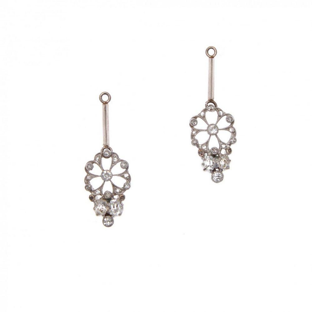 Antique Diamond Earring Enhancers in Flower Design Earrings Jewellery