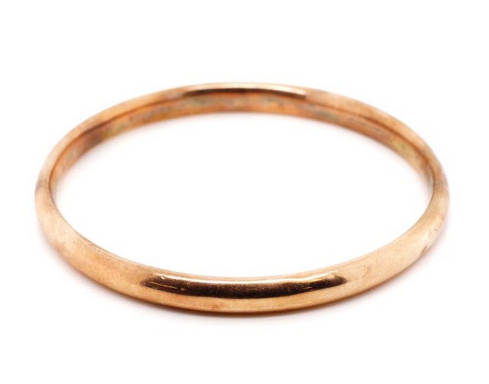 Rose Gold Bangle with Silver Lining 75mm Width Bracelets/Bangles Jewellery