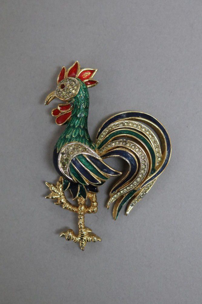 1980s Dorlan Rooster Brooch by Susan Caplan - Brooches - Jewellery