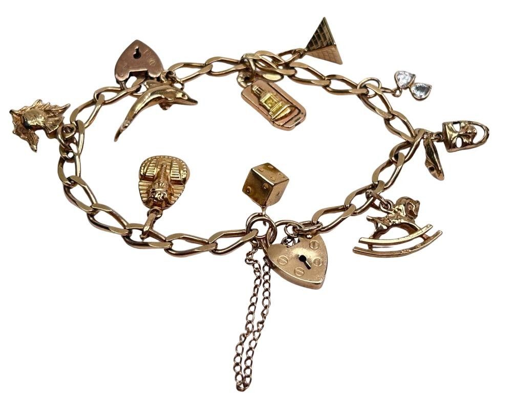 Classic Gold 3mm Bracelet - Classic Gold 10mm Charm main image 0