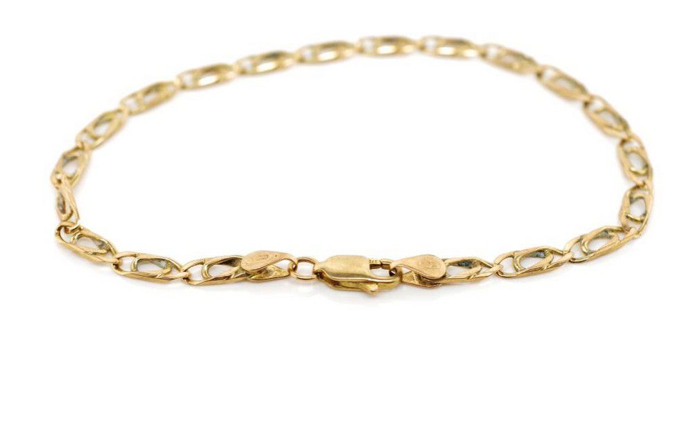 9ct Rose Gold Double Chain Bracelet, 18cm Length - Bracelets/Bangles ...