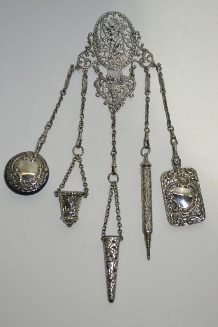 Sterling Silver Ladies Chatelaine Set, c.1890 - Zother - Silver