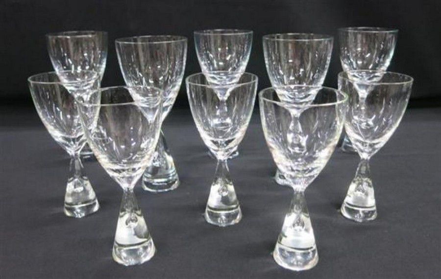 Bubble Stem Wine Glasses Set of 10 - Scandinavian - Named Designers - Glass