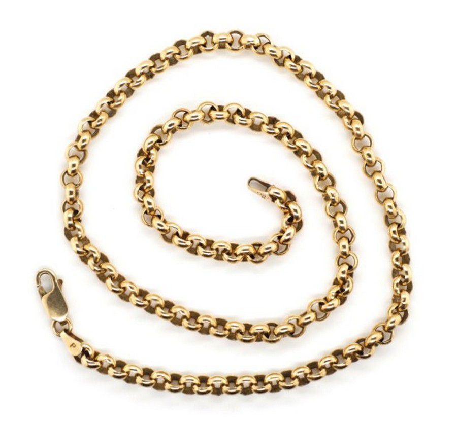 9k NZ Gold Belcher Chain Necklace 23g, 42cm Necklace/Chain Jewellery