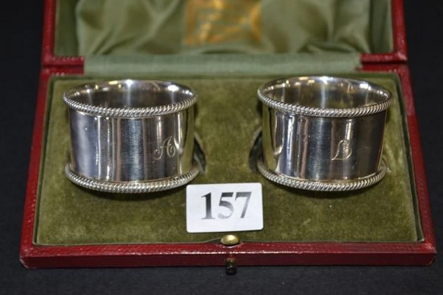 Harrods Silver Plated Serviette Rings in Box - Serviette Rings - Silver ...
