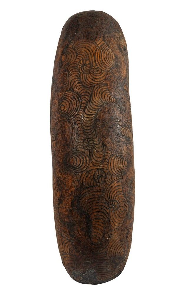 Central Australian Aboriginal Coolamon with Burnt Pokerwork Design and ...