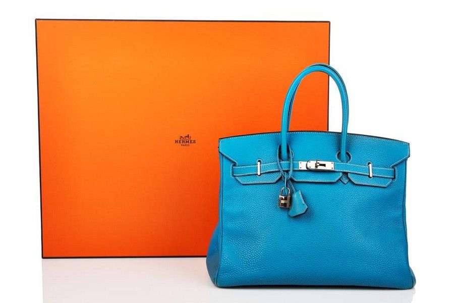 Hermes, blue Jean &#39;Birkin&#39; bag, clemence leather with palladium… - Handbags & Purses - Costume ...